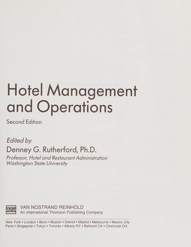 Hotel management and operations 