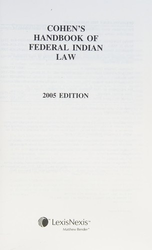 Cohen's handbook of federal Indian law.
