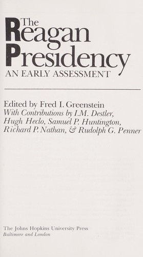 The Reagan presidency : an early assessment 