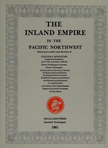 INLAND EMPIRE IN THE PACIFIC NORTHWEST : HISTORICAL STUDIES AND SKETCHES OF CEYLON.