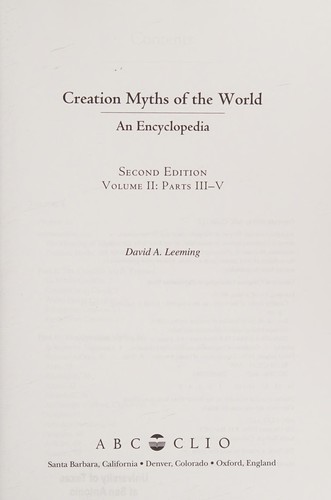 Creation myths of the world : an encyclopedia 