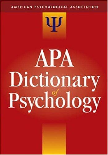 APA dictionary of psychology 