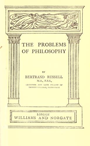 The problems of philosophy 