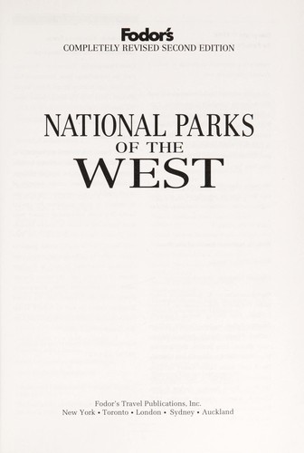 Fodor's National parks of the West.