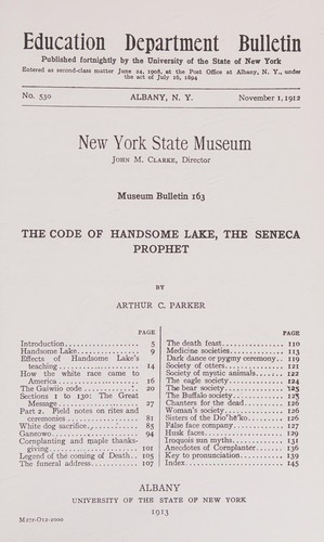 The code of Handsome Lake, the Seneca prophet 