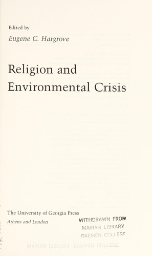 Religion and environmental crisis 