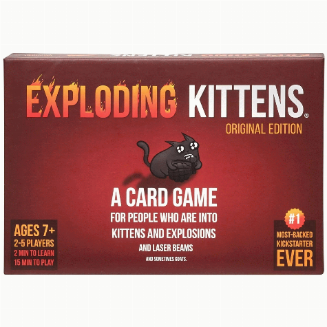 Exploding kittens : a card game for people who are into kittens and explosions and laser beams and sometimes goats / created by Elan Lee, Matthew Inman, and Shane Small.