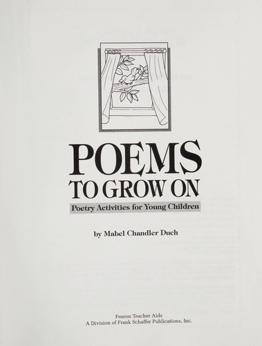 Poems to grow on: poetry activities for young children 