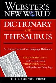Webster's New World dictionary and thesaurus  Cover Image