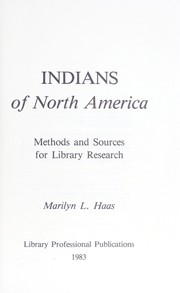 Indians of North America : methods and sources for library research  Cover Image