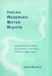 Indian reserved water rights : the Winters doctrine in its social and legal context, 1880s-1930s  Cover Image