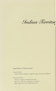 Indian territory and the United States, 1866-1906 : courts, government, and the movement for Oklahoma statehood  Cover Image