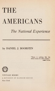 The Americans, the national experience  Cover Image