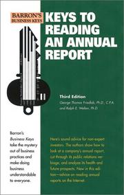 Keys to reading an annual report  Cover Image