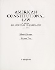 American constitutional law  Cover Image