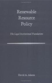 Renewable resource policy : the legal-institutional foundations  Cover Image