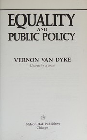 Equality and public policy  Cover Image