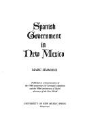 Enlarge cover image for SPANISH GOVERNMENT IN NEW MEXICO.