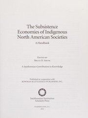 The  subsistence economies of indigenous North American societies : a handbook  Cover Image