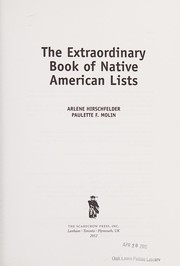 The extraordinary book of Native American lists  Cover Image