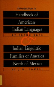 Introduction to Handbook of American Indian languages  Cover Image
