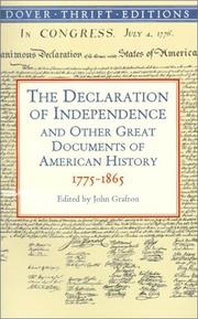 The Declaration of Independence and other great documents of American history, 1775-1865  Cover Image