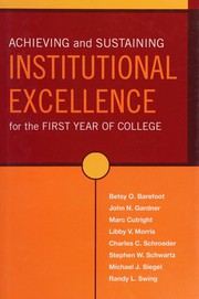Achieving and sustaining institutional excellence for the first year of college  Cover Image