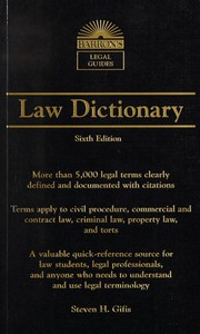 Law dictionary  Cover Image