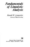 Enlarge cover image for Fundamentals of linguistic analysis [by] Ronald W. Langacker.